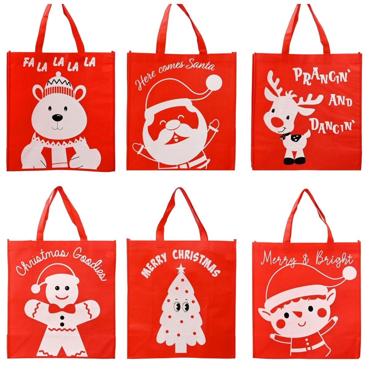 Christmas Shopper Bag Non-Woven Character Print Assorted