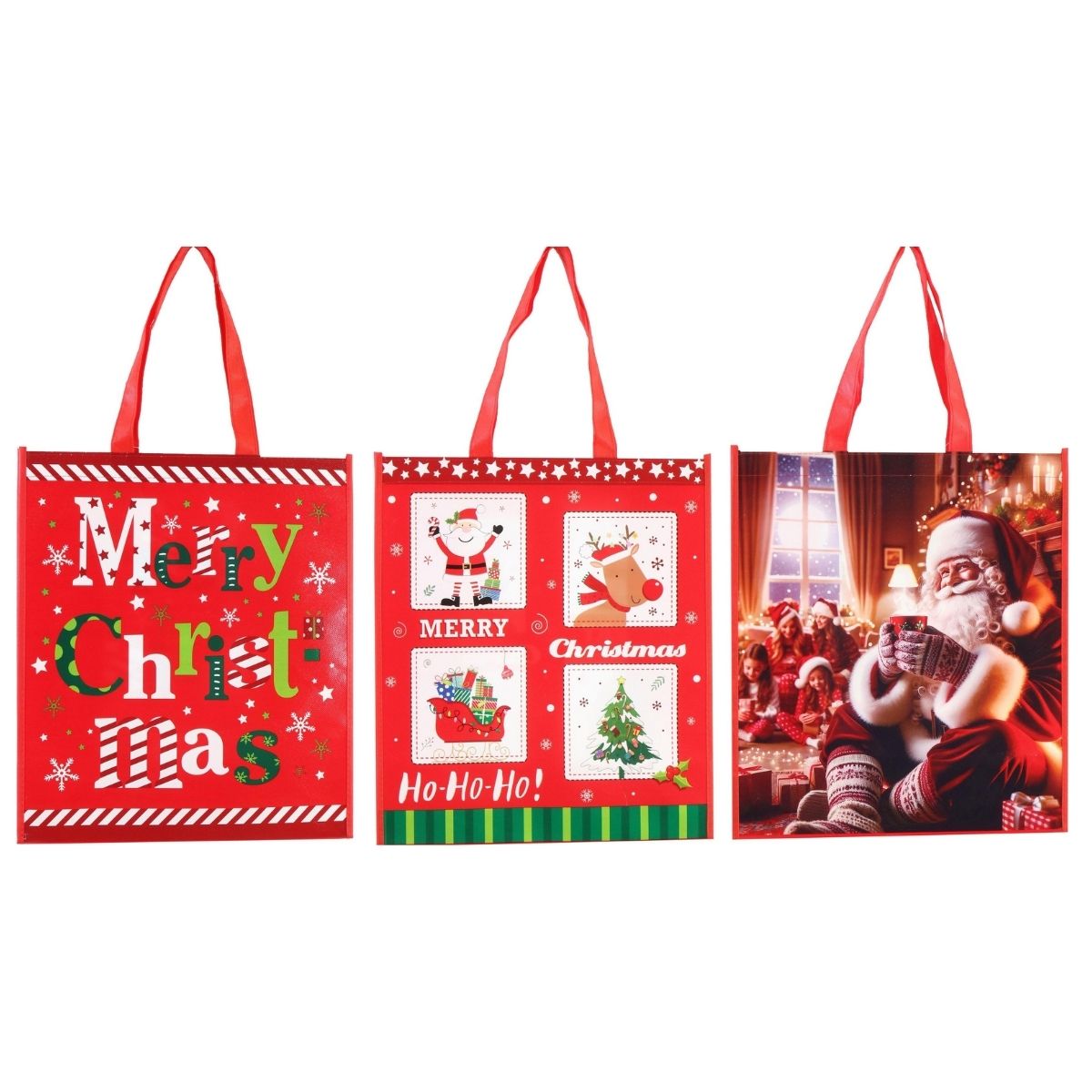 Christmas Shopper Bag Printed Laminated Assorted