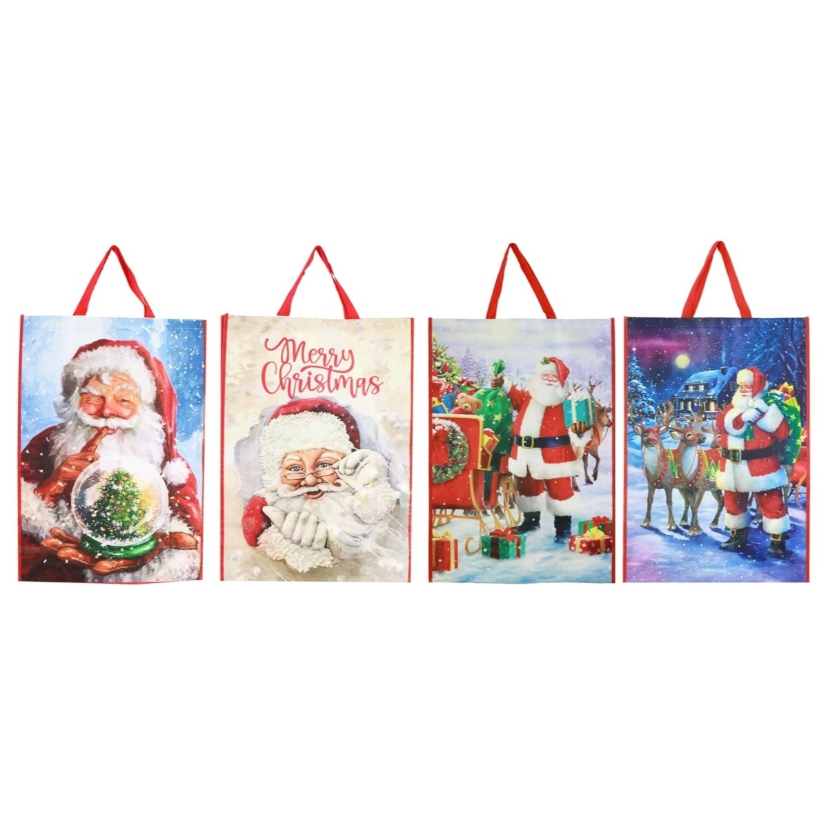 Christmas Shopper Bag Jumbo Retro Santa Assorted