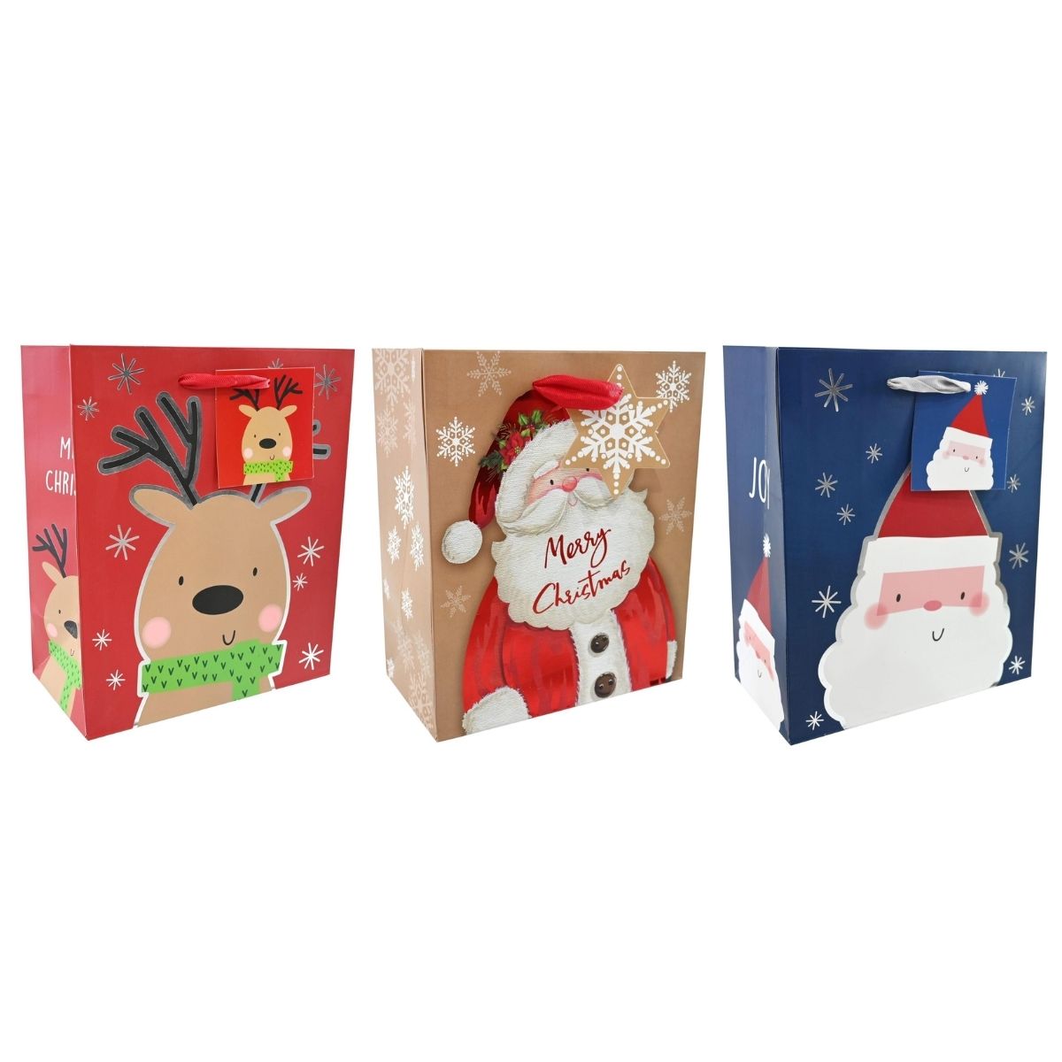 Christmas Gift Bag Medium Cute Character Foil Assorted