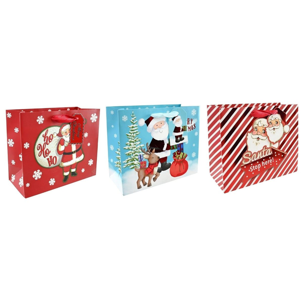 Christmas Gift Bag Medium Classic Santa Wide Assorted
