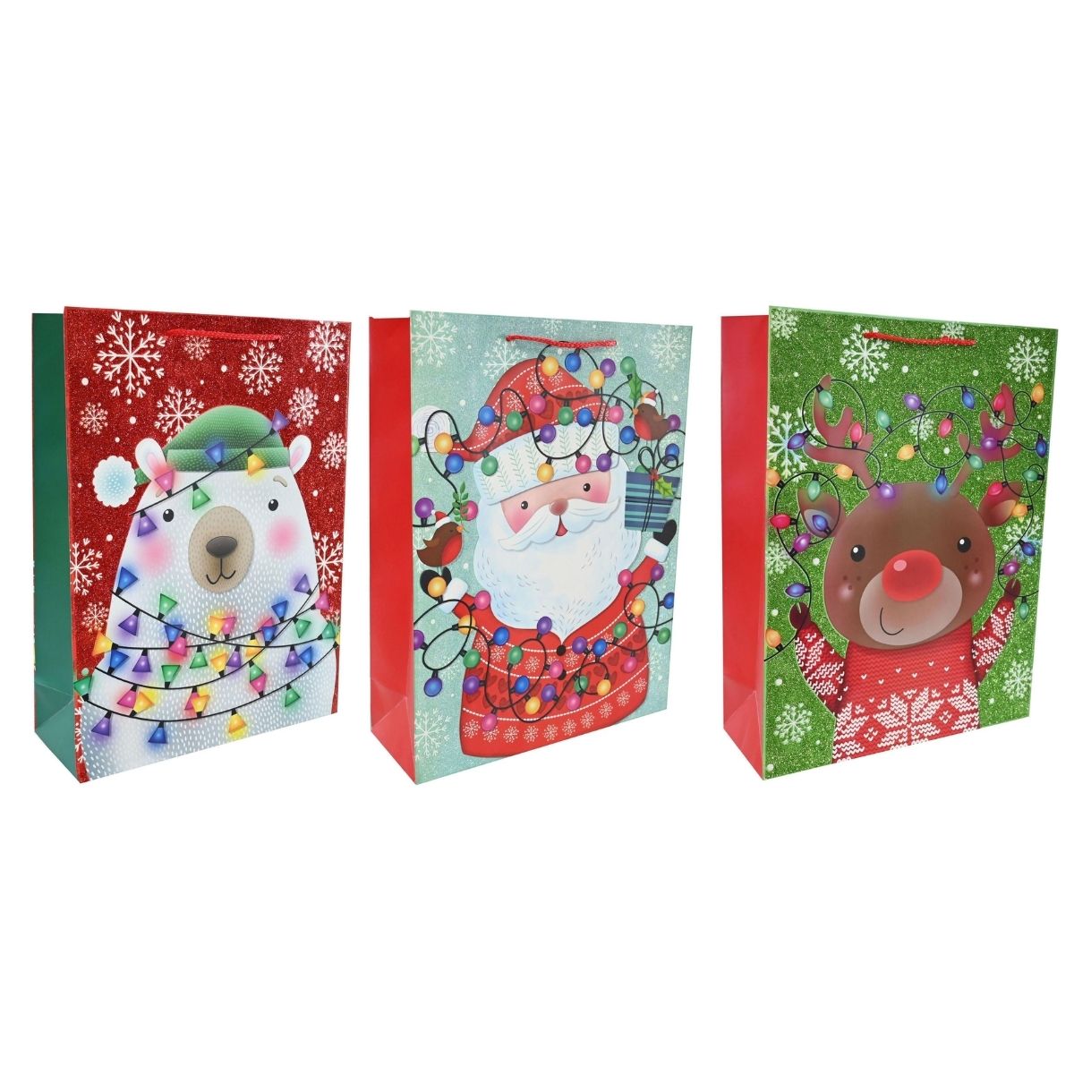 Christmas Gift Bag XL Character Glitter Assorted