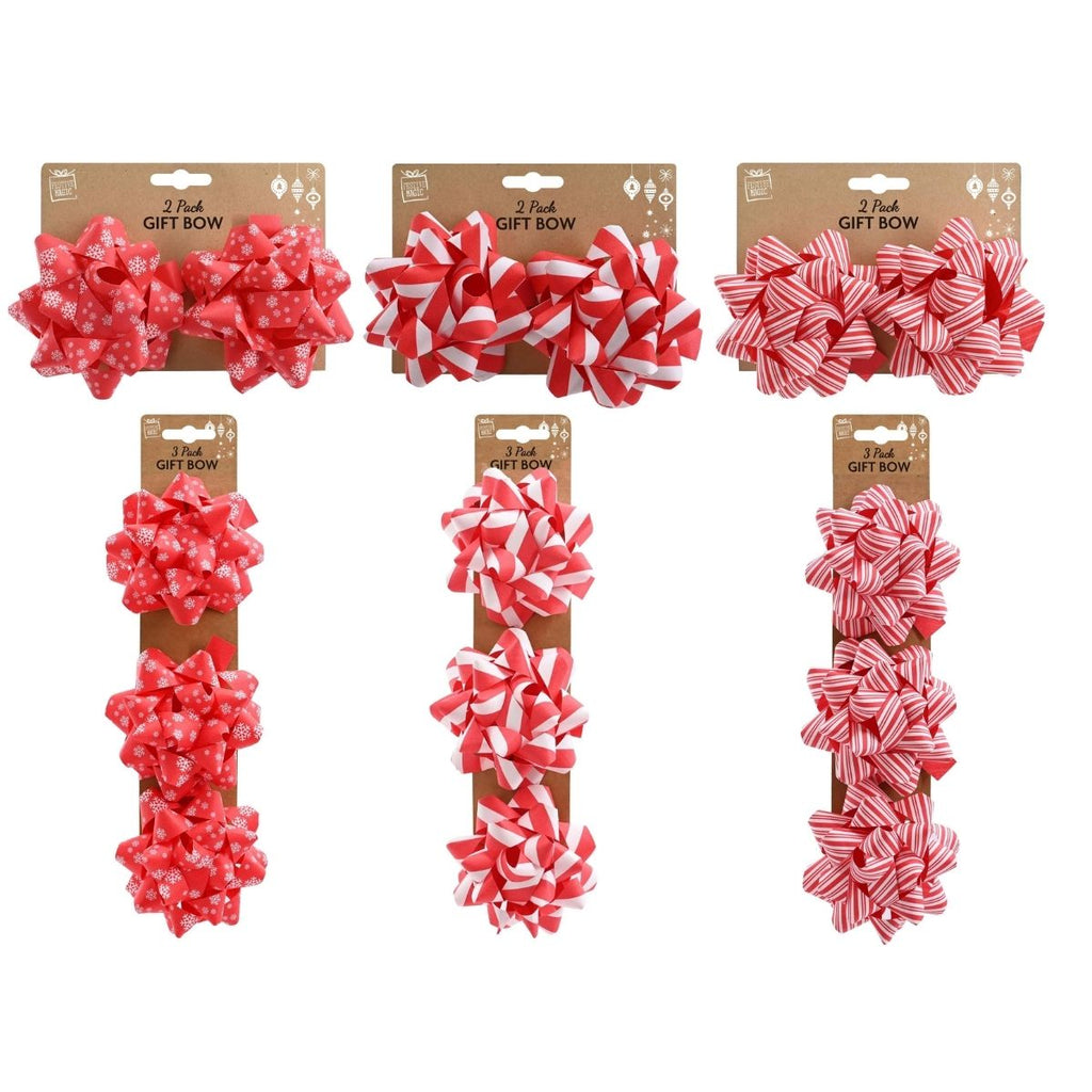 Christmas Gift Bow Candy Paper 2 Pack 10cm / 3 Pack 9cm Assorted