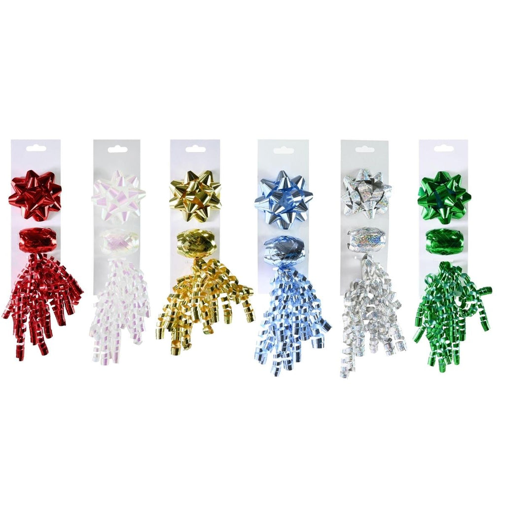 Christmas Metallic Gift Wrapping Set 3 Pack Mega Mix
