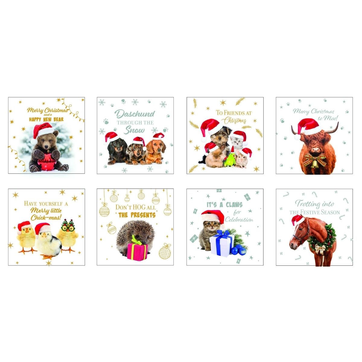 Christmas Cards Pet Foil Square 10 Pack
