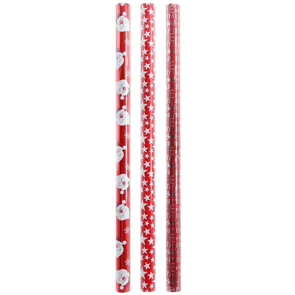 Christmas Wrap Paper 70cm x 5m Red Assorted
