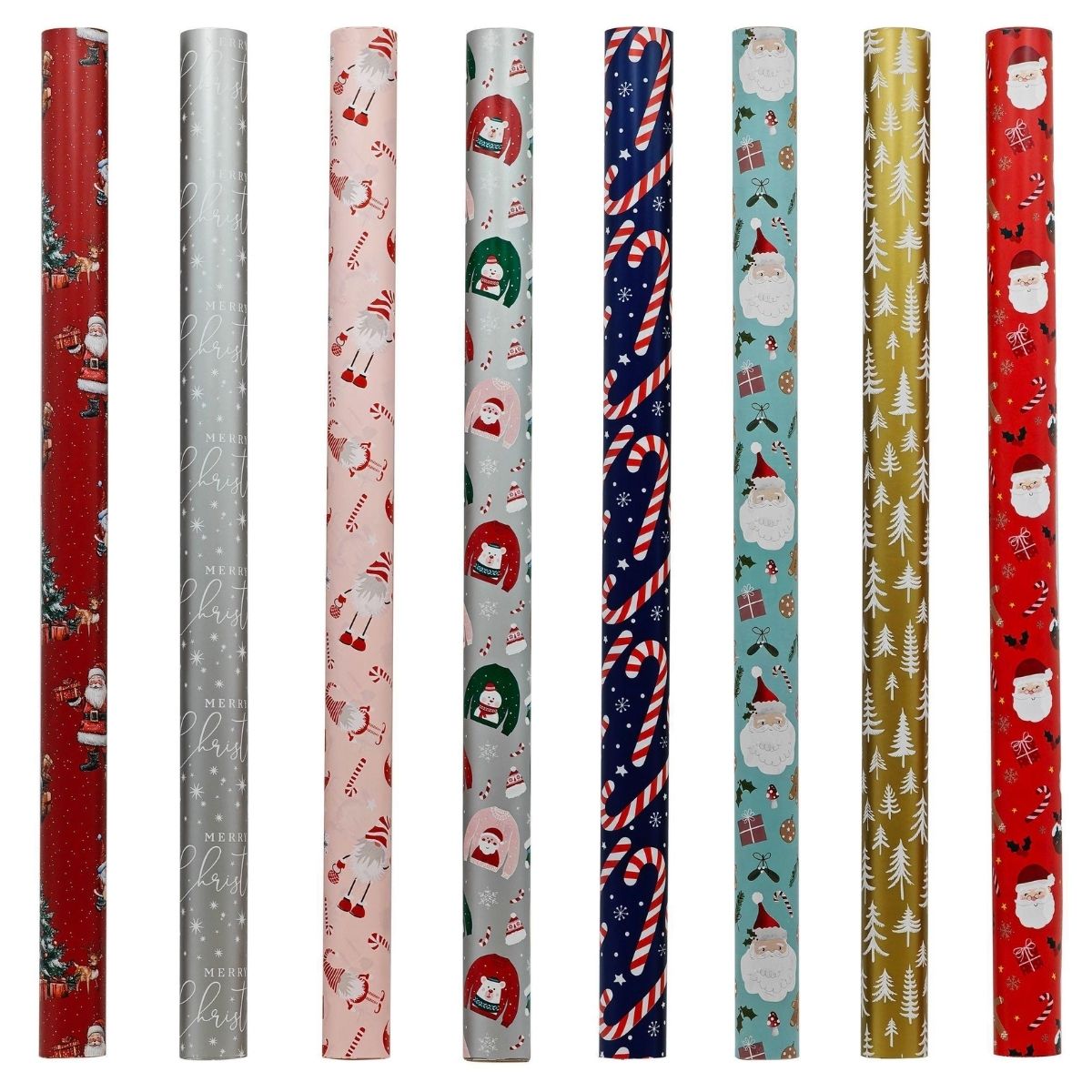 Christmas Wrap Paper Printed 70cm x 12m Assorted 30mm Core