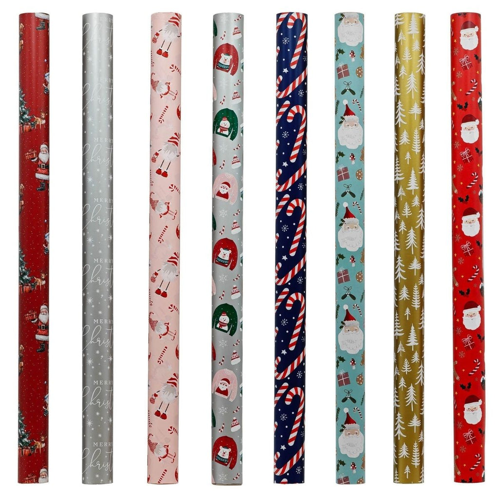 Christmas Wrap Paper Printed 70cm x 12m Assorted 30mm Core