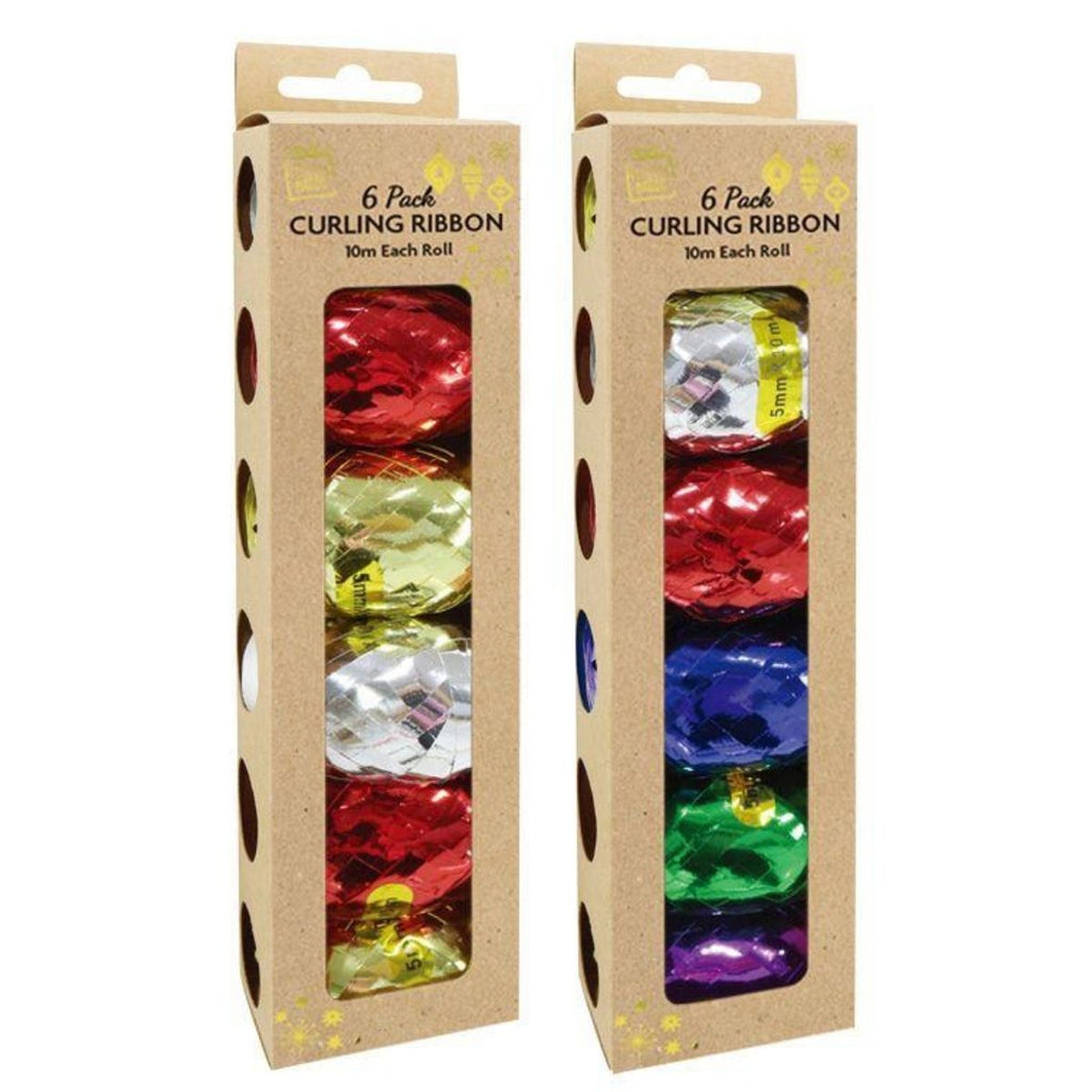 Christmas Gift Curling Ribbon 6 Pack Assorted